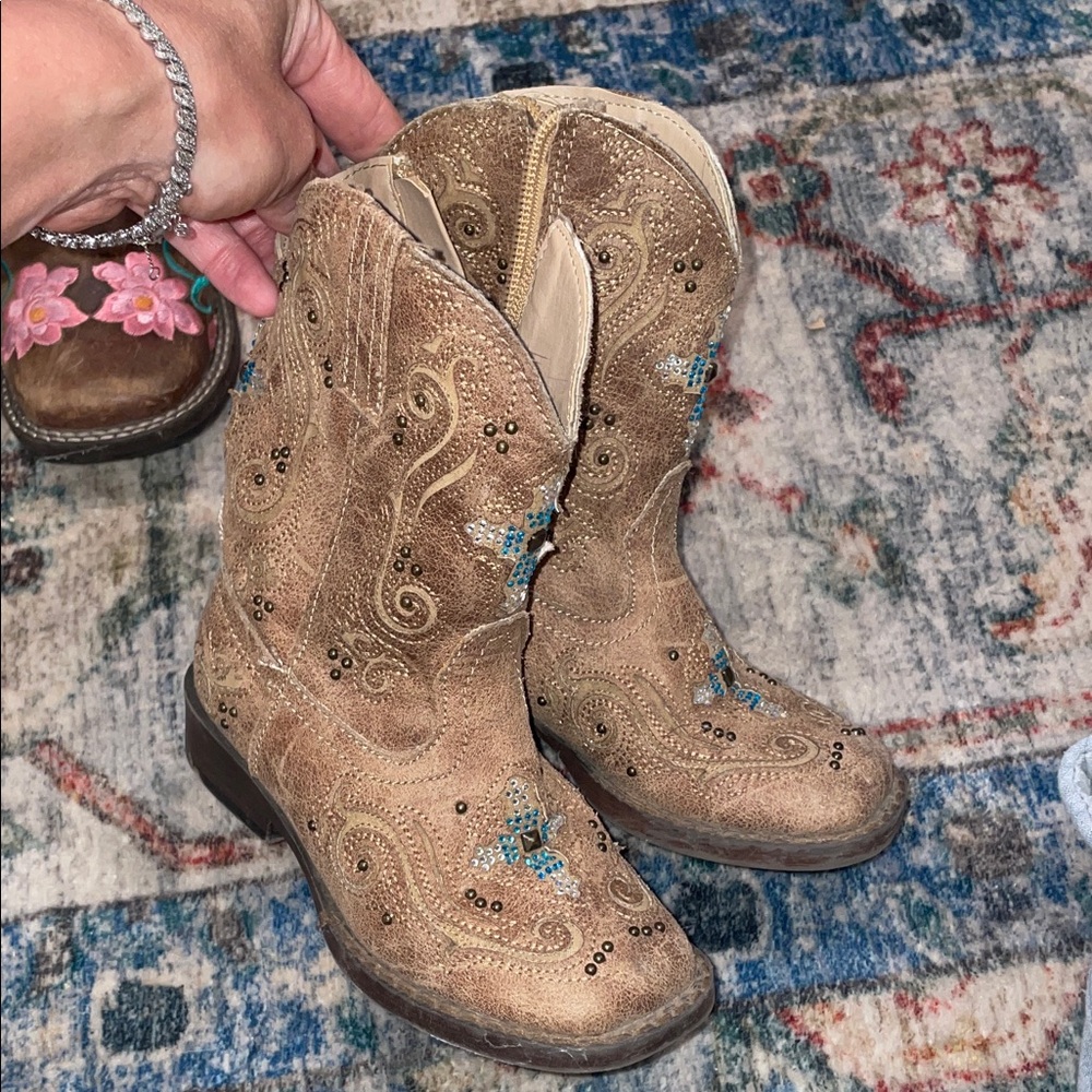 Roper Kids Brown and Blue Boots